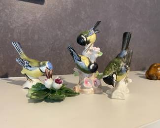 Goebel Blue Titmouse Bird Figurine, Goebel Great Titmouse Bird Figurine, Goebel Blue Titmouse Bird on Branch Figurine  