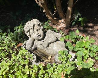 Lying Cherub Concrete Statue