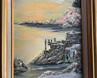 Pair of Coastal Oil Paintings by E. Madden