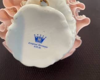 Dresden Porcelain Lace Lady Entering the Gala Figurine