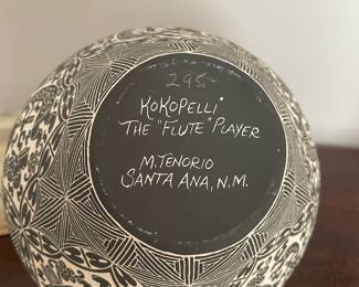 Kokopelli The Flute Player Pueblo Vase by Marlene Tenorio