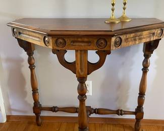 American Victorian Demilune Console Table