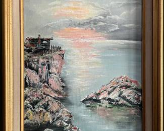 Pair of Coastal Oil Paintings by E. Madden