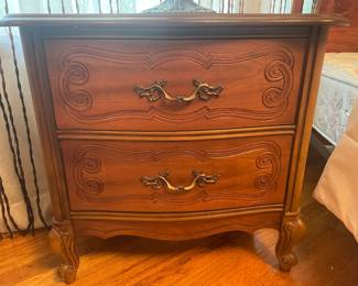 Two Drawer French Provincial Night Stand