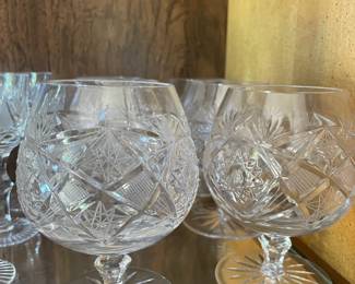 Cut Crystal Brandy Glasses