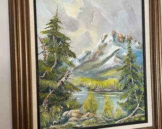 Mountain Scape Oil Painting by E. Madden