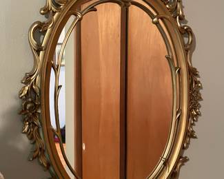 Syroco Style Hollywood Regency Gold Wall Mirror 
