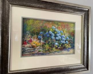 Framed and Matted Floral Pastel by Cheryl Hufnagel