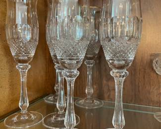 Set of 6 Mikasa Gold Rim Fluted Champagne Glasses