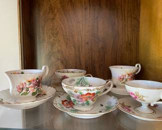Royal Albert Bone China "Summertime Series" Teacup & Saucer, Mitterteich Bavaria "June Rose" Teacup & Saucer