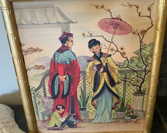 Framed Japanese Lithograph "Garden of Cathay" 