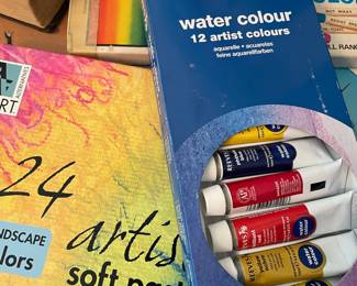 Set of 12 - Reeves Water Colour Paints, Art Alternatives Soft Pastels