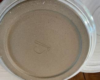 Pottery Dinner Plates and Salad Plates with Swirl Pattern