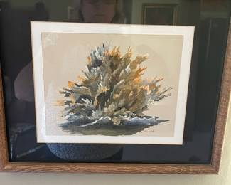 Framed & Matted "Coral" Oil Painting by E. Madden