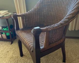 Rattan Barrel Back Arm Chair
