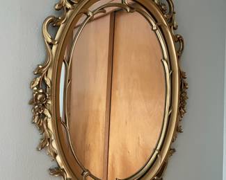 Syroco Style Hollywood Regency Gold Wall Mirror 