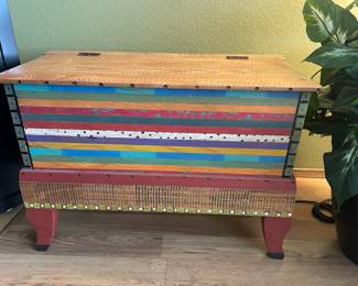 Shoestring Collections Folk Art Colorful Trunk