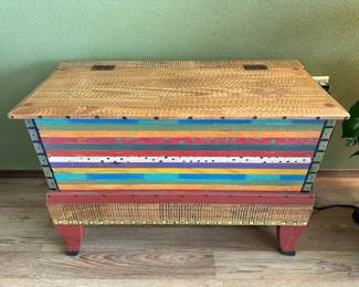 Shoestring Collections Folk Art Colorful Trunk