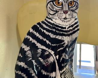 Nina Lyman Black White Ceramic Cat