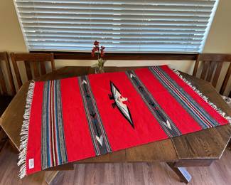 Trujillo's Weaving Shop 100% Wool Chimayo Red Mat/Rug