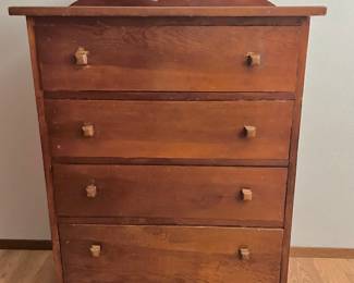 4 Drawer Oak Tall Boy Dresser