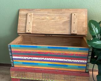 Shoestring Collections Folk Art Colorful Trunk