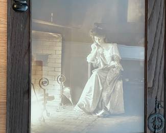 Beautiful Maiden Print with Spinning Wheel Themed Frame
