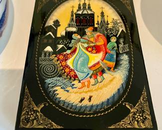 Russian Lacquer Box, handpainted