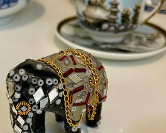 Small embellished elephant from India