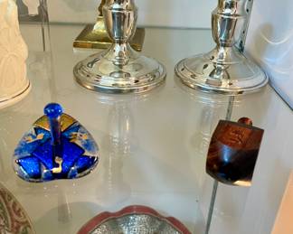 Silver sterling weighted candle holders