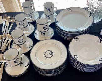 Dansk Flora Beautiful set of porcelain dinner ware sold as a set