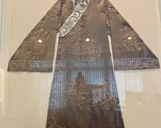 Chinese mounted and framed robe probably 19th century