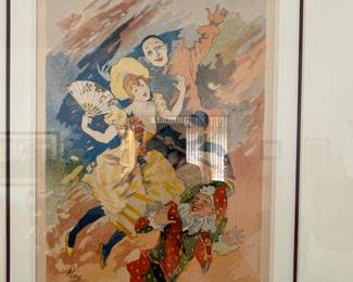 One of a set of four Pantomime 1891 by Cheret Belle Epoque poster France 