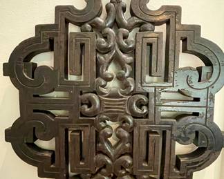 Vintage carved wooden trivet 