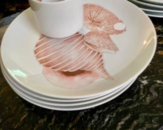 Fitz and Floyd Shell Luncheon Set Coquille Pattern