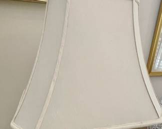 Vintage Ice Glass Table Lamp, one of a pair.  One lamp has been professionally repaired