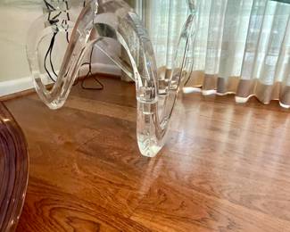 Acrylic vintage coffee table with glass top 