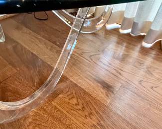 Acrylic vintage coffee table with glass top 