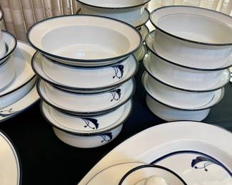 Dansk Flora Beautiful set of porcelain dinner ware sold as a set