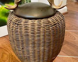 Handwoven koi motif basket 