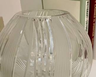 Beautiful ribbed cut glass vase