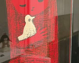 Kaoru Kawano, Girl with bird Midcentury 