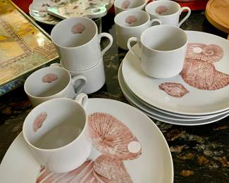 Fitz and Floyd Shell Luncheon Set Coquille Pattern