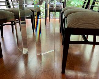 Drexel Dining Room Chairs and Lucite Table 