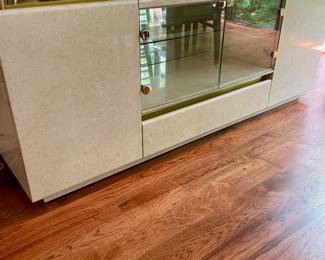 Blond lacquer brass Sideboard