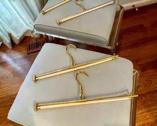 Vintage brass hangers, very swank!