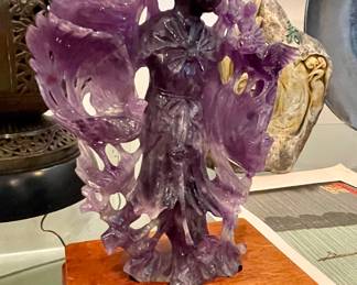Carved Amethyst Chinese Quan Yin
