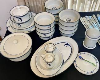Dansk Flora Beautiful set of porcelain dinner ware sold as a set