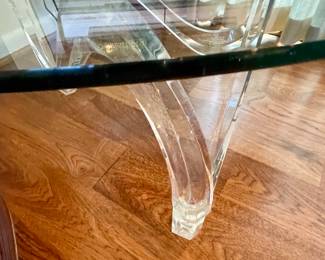 Acrylic vintage coffee table with glass top 