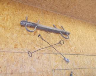 Antique yoke and branding irons